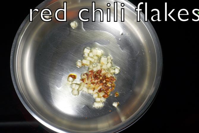 Heat oil in a pan and saute garlic