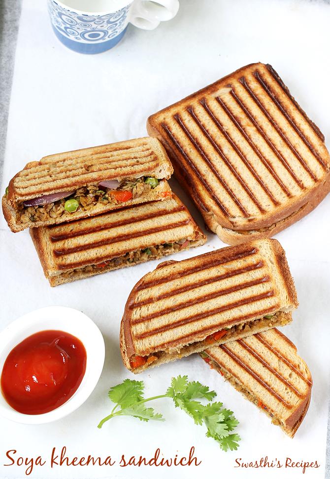 soya chunks sandwich recipe