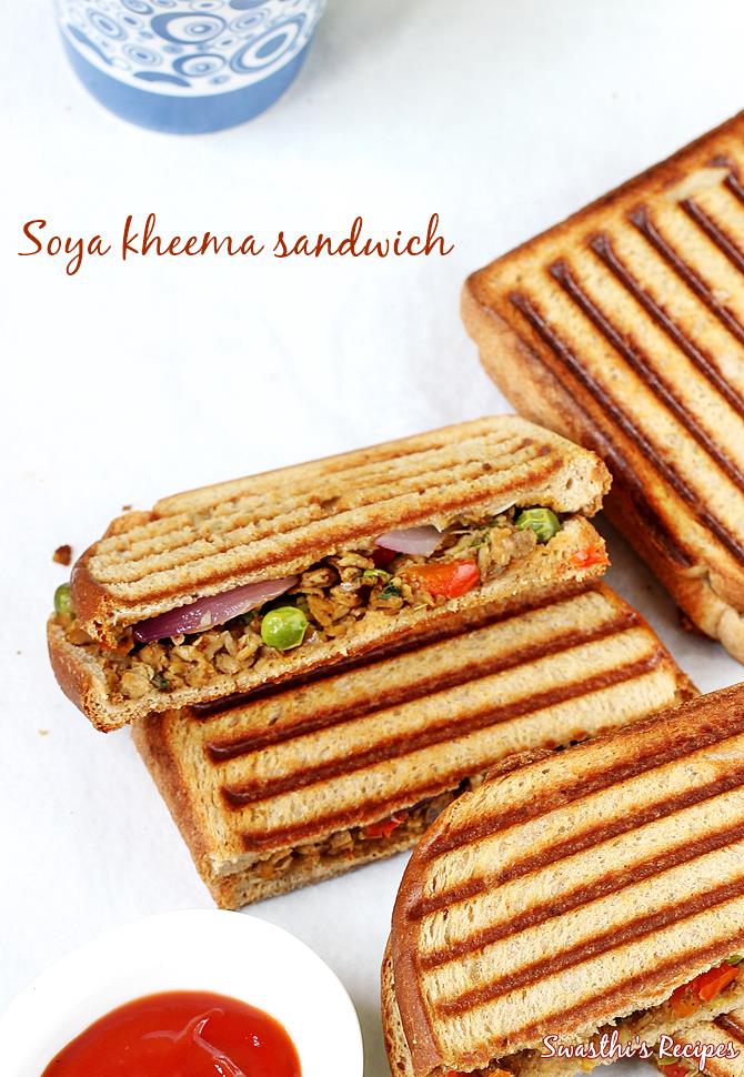 soya keema sandwich recipe