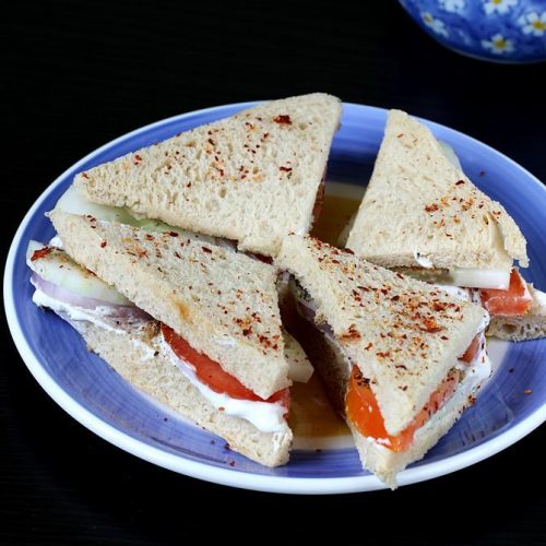 Tomato Cucumber Sandwich Recipe Swasthi's Recipes