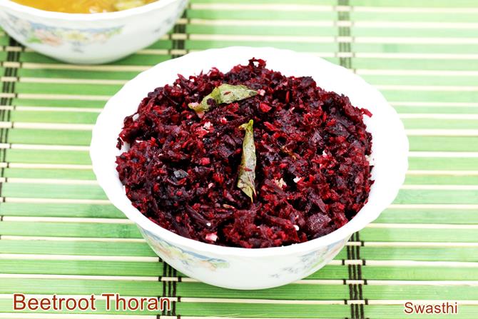 Beetroot Thoran Recipe   Swasthi s Recipes - 25
