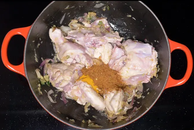 Add cleaned chicken