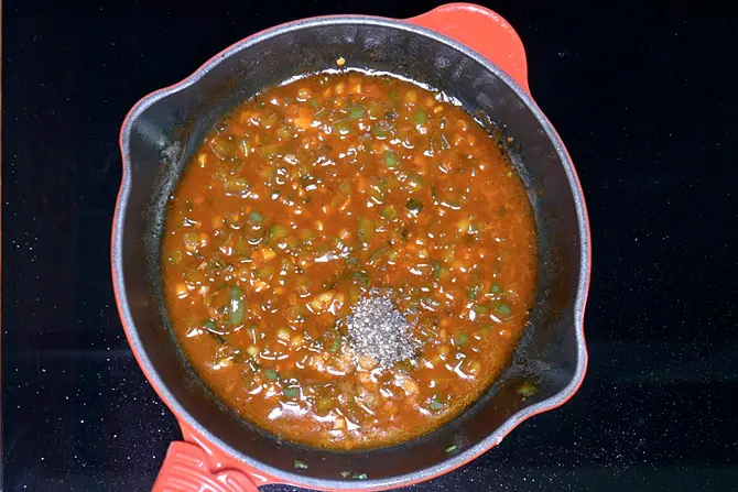 add crushed pepper to make gobi manchurian