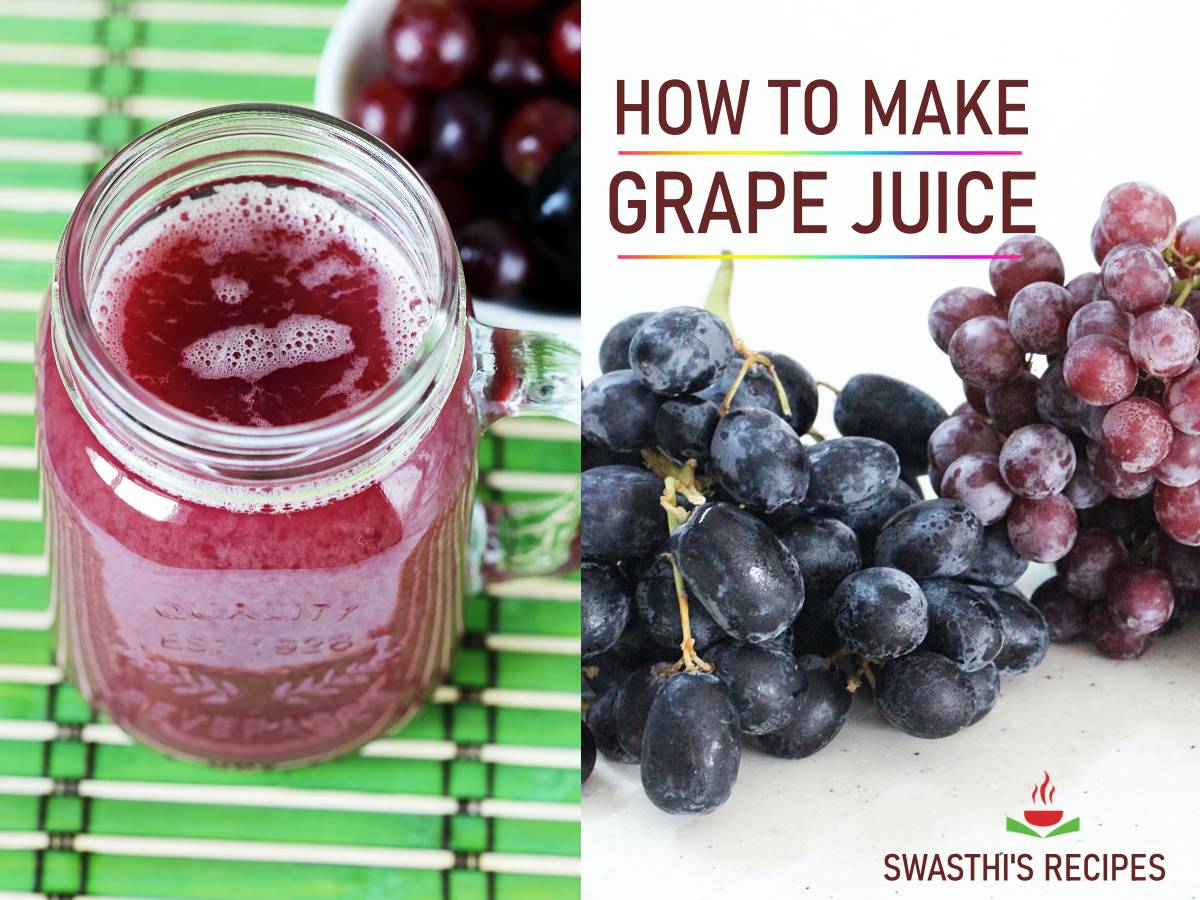 Grape juice recipe, How to make grape juice Swasthi's Recipes