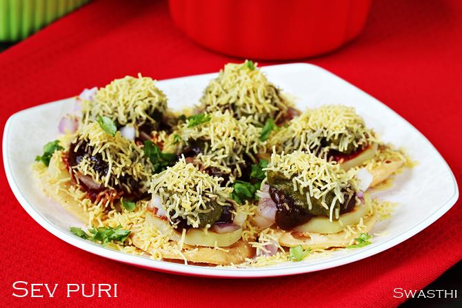 Sev puri recipe - Swasthi's Recipes