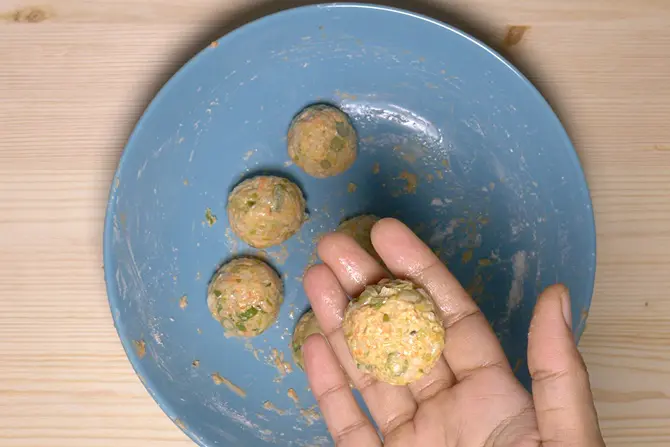 making veg balls for manchurian recipe