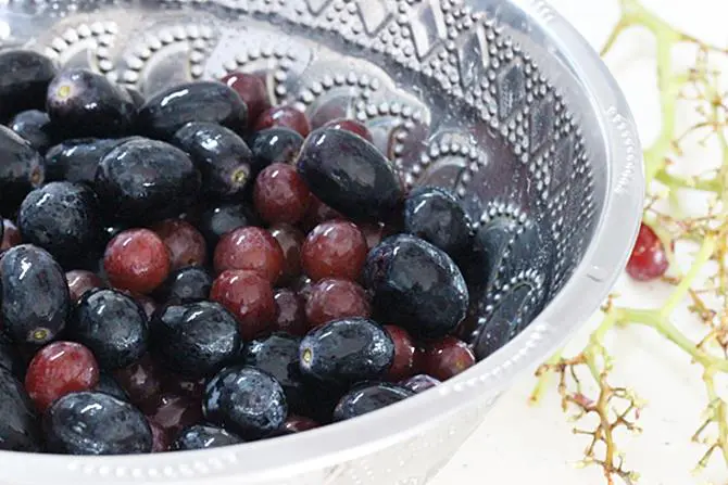 destem & remove over ripe or rotten grapes