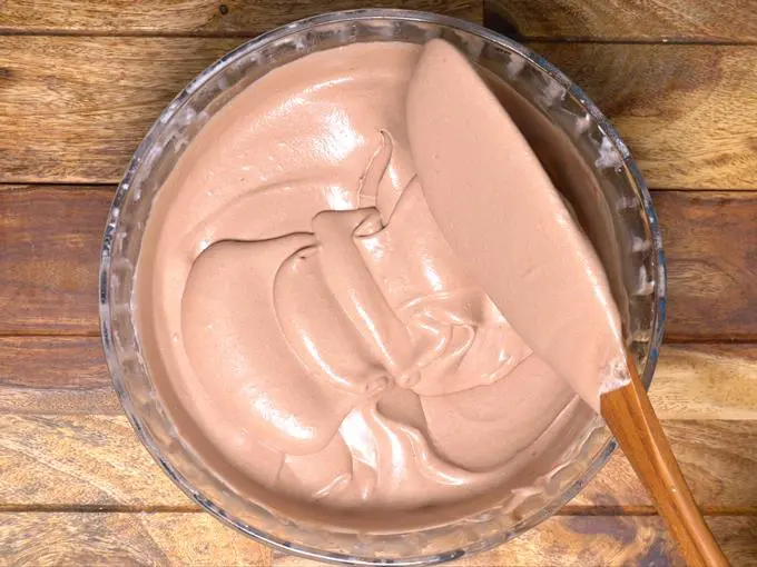 prepared chocolate ice cream mixture
