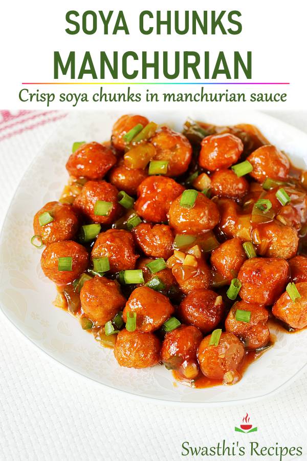 Soya chunks manchurian recipe video   How to make soya manchurian - 56