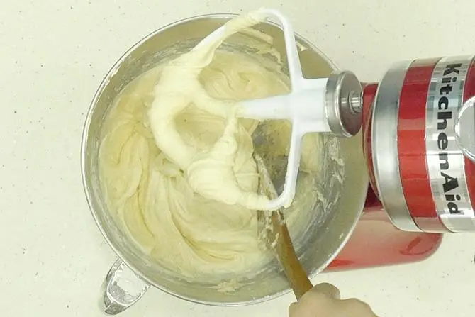 The cake batter is smooth