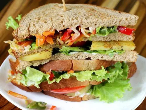 Veg club sandwich recipe |  Vegetarian club sandwich recipe