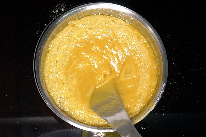 pour next batch of ghee