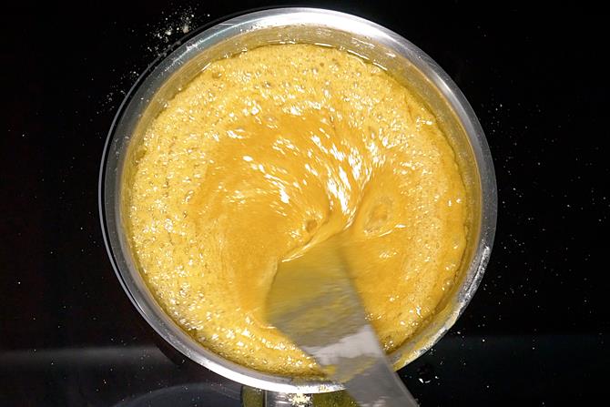 pour next batch of ghee 