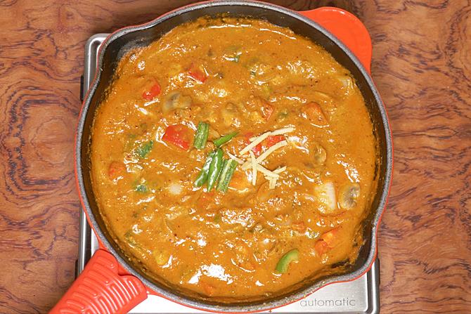 Kadai Mushroom Recipe   Swasthi s Recipes - 21