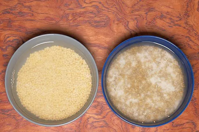 Wash urad dal and soak