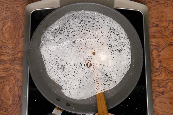 the edges slightly leave the pan