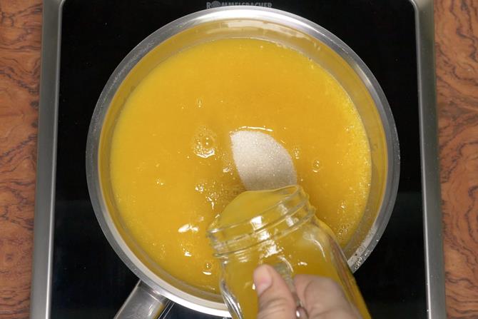 Pour orange juice