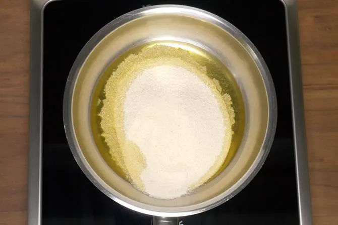Add ghee to a pan