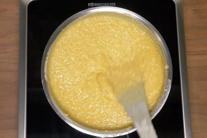 entire mixture turns gooey