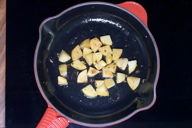 frying potatoes until golden
