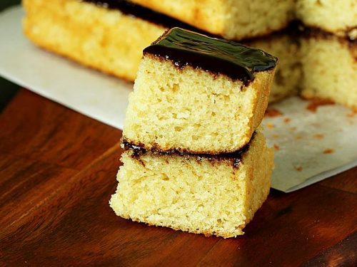 Eggless sponge cake (soft, spongy cake)