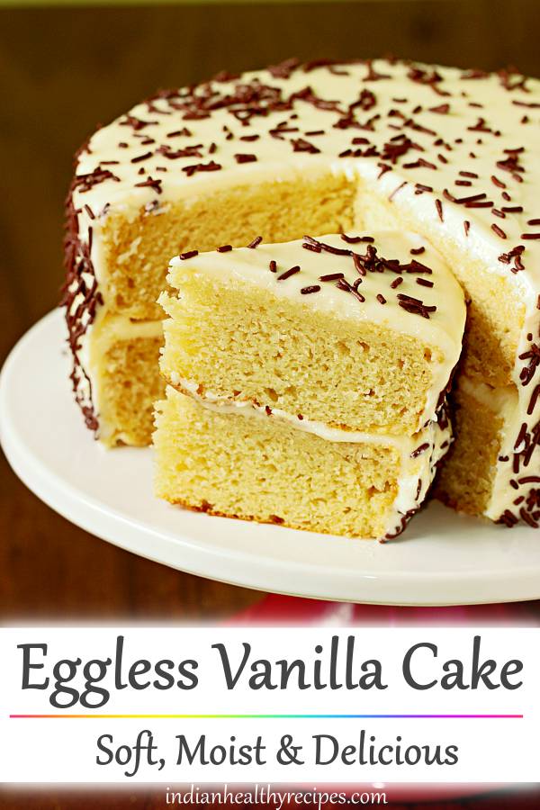 Eggless Vanilla Cake Recipe How To Make Vanilla Cake Without Eggs
