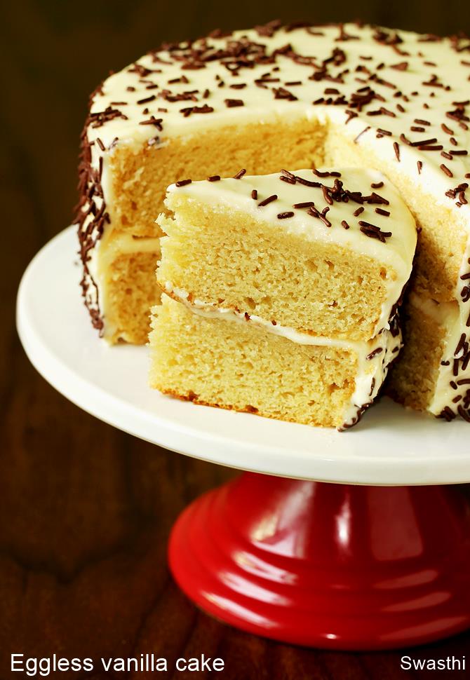 Eggless Vanilla Cake Recipe How To Make Cake Without Eggs