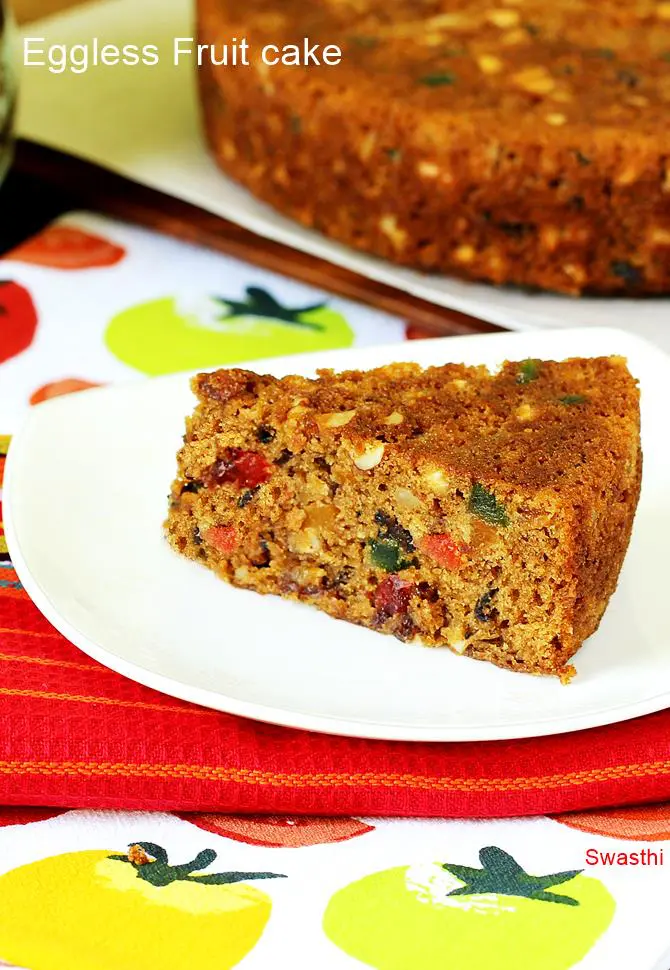 Eggless Christmas fruit cake