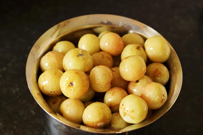 Andhra Amla Pickle Recipe   Nilava Usirikaya Pachadi Recipe - 9