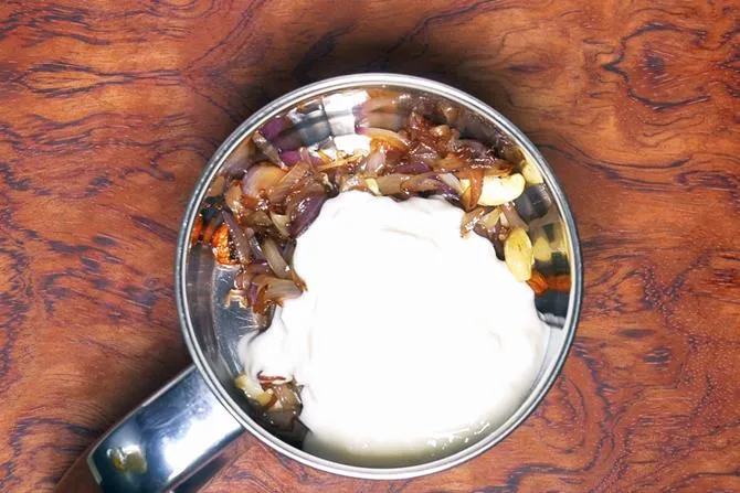 pour yogurt to a blender