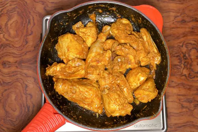 frying chicken marinade to make korma