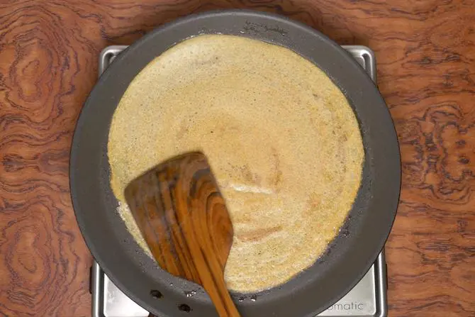 flipping the mixed dal dosa