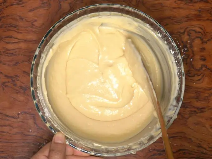 mixing cake batter