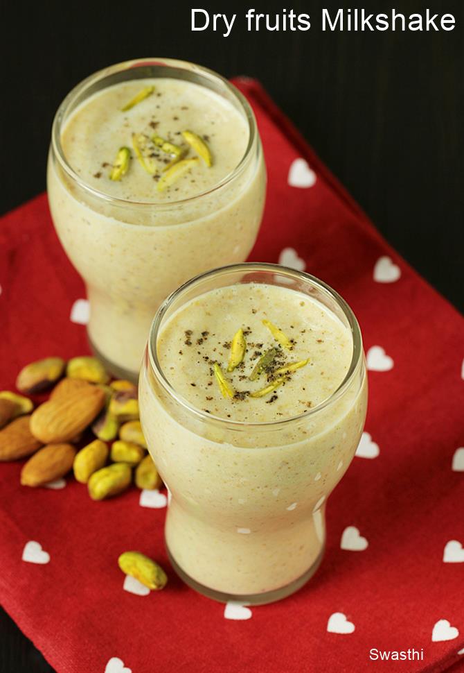 Dry fruits milkshake recipe