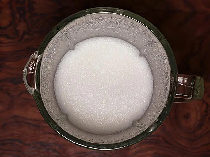smooth blended almond milk for banana shake