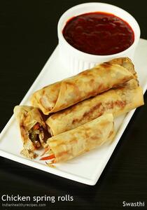 Chicken spring rolls recipe | How to make chicken spring roll