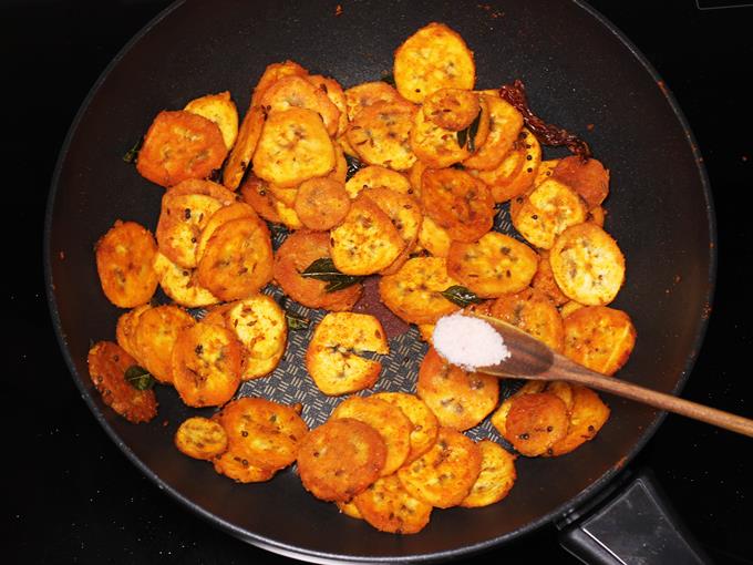 Vazhakkai fry recipe   Swasthi s Recipes - 37