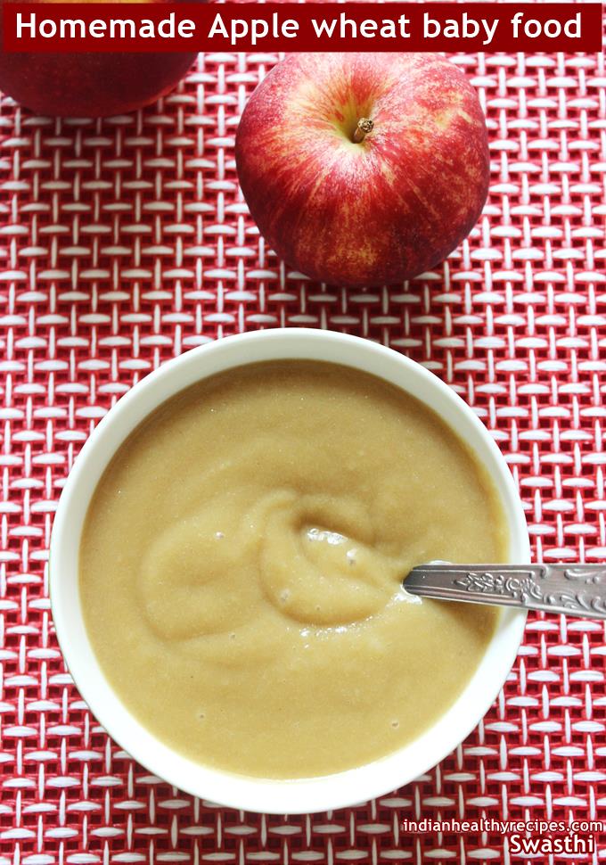 Wheat porridge recipe for babies, Homemade apple wheat baby food