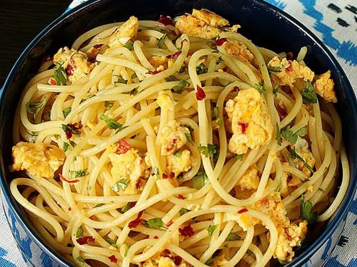 Egg spaghetti (Scrambled egg pasta)