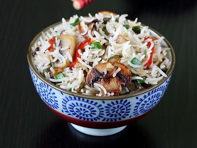 Mushroom fried rice recipe | Mushroom rice recipe