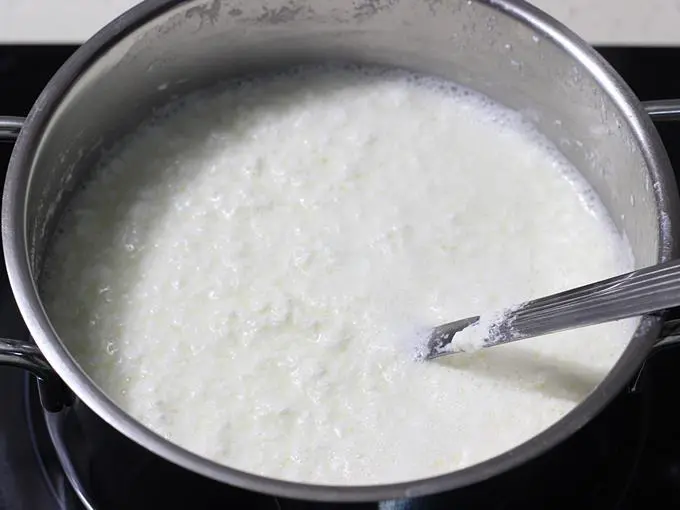 curdled milk for paneer bhurji