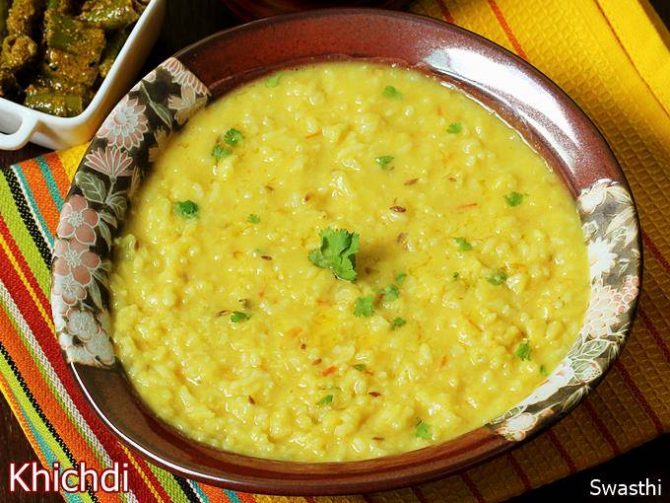 Khichdi Recipe with Moong Dal Swasthi's Recipes