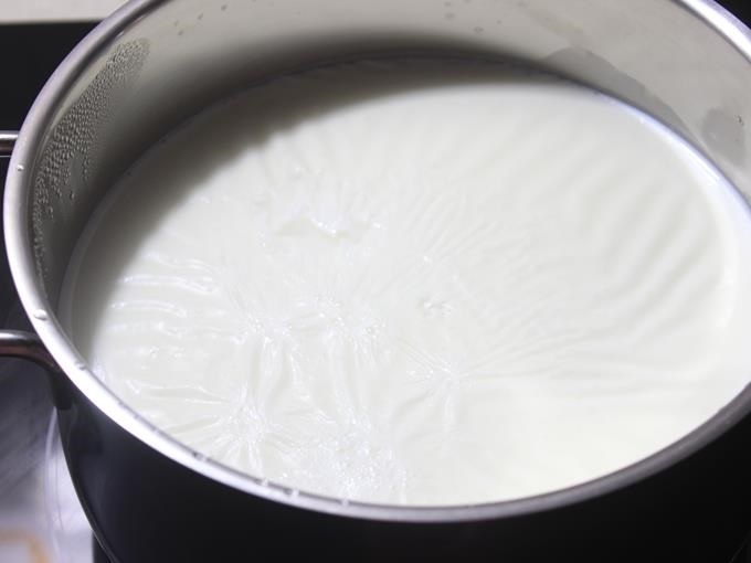 Bring milk to a boil
