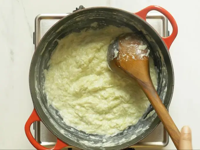 stirring often to make lauki ka halwa