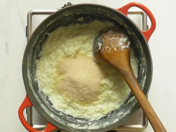 cooking until milk is absorbed