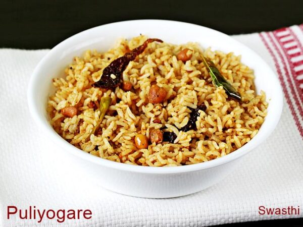 Polgare Rice Puliyogare Recipe (Tamarind Rice Recipe) - Swasthi's Recipes