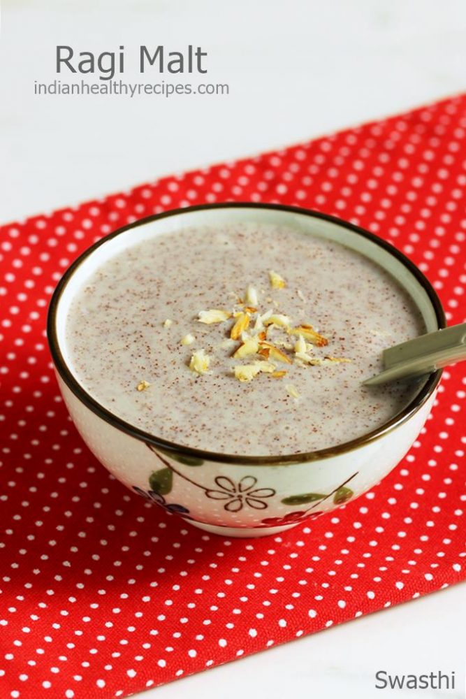 Ragi malt recipe Ragi porridge Swasthi's Recipes