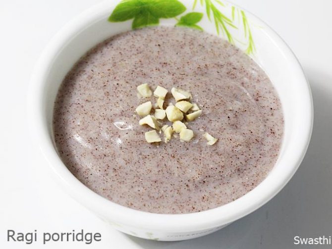 Ragi malt recipe Ragi porridge Swasthi's Recipes