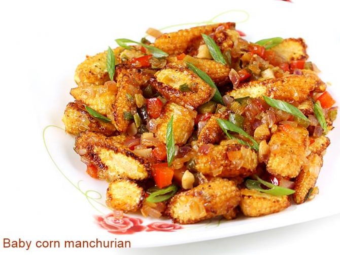 Baby Corn Manchurian Swasthi's Recipes