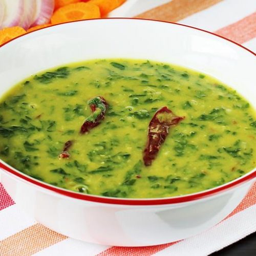 Dal palak recipe Spinach dal How to make dal palak Swasthi's Recipes